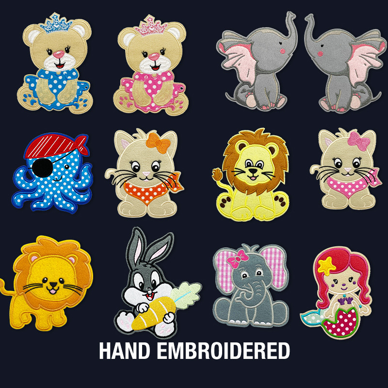 卡通刺绣服装饰大号补丁布贴儿童卡通衣胸前背后个性背胶熨烫贴花