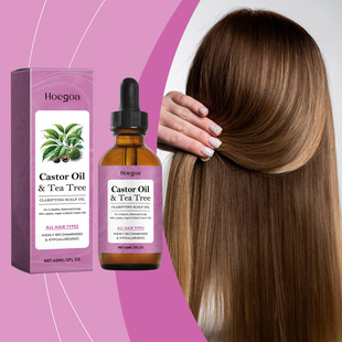 Cross Border HOEGOA Tea Tree Essential Oil Scalp Care Essence Nutrient Solution Jojoba Oil Castor Oil Hair Care Essential Oil