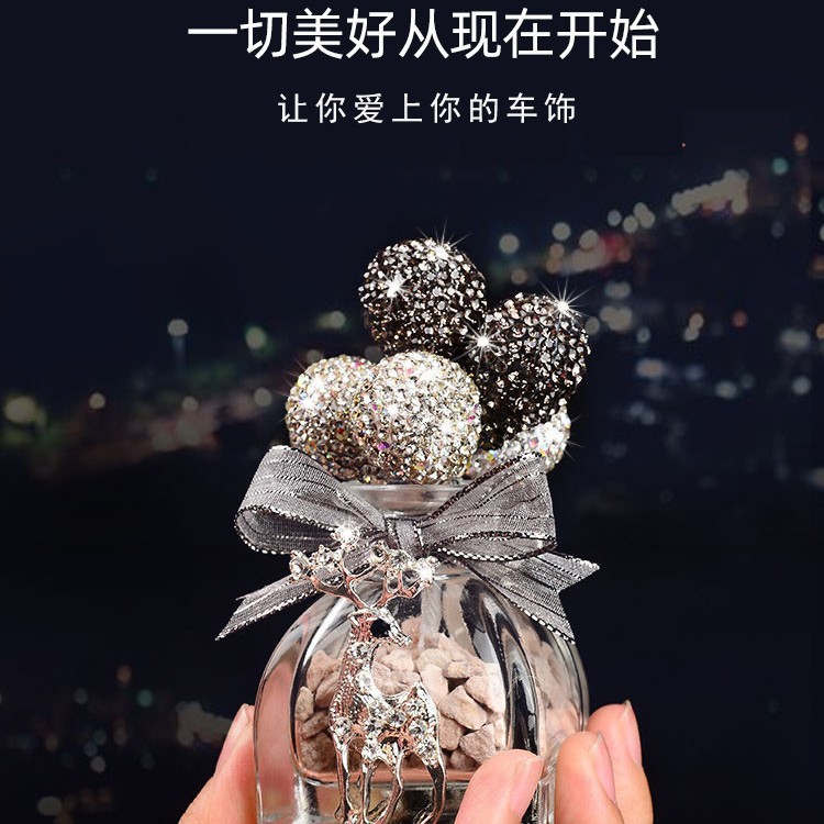 Accesorios creativos para coche, soporte para perfume de coche, adorno de globo con diamantes de imitación, decoración interior de coche, regalo, novedad de 2015