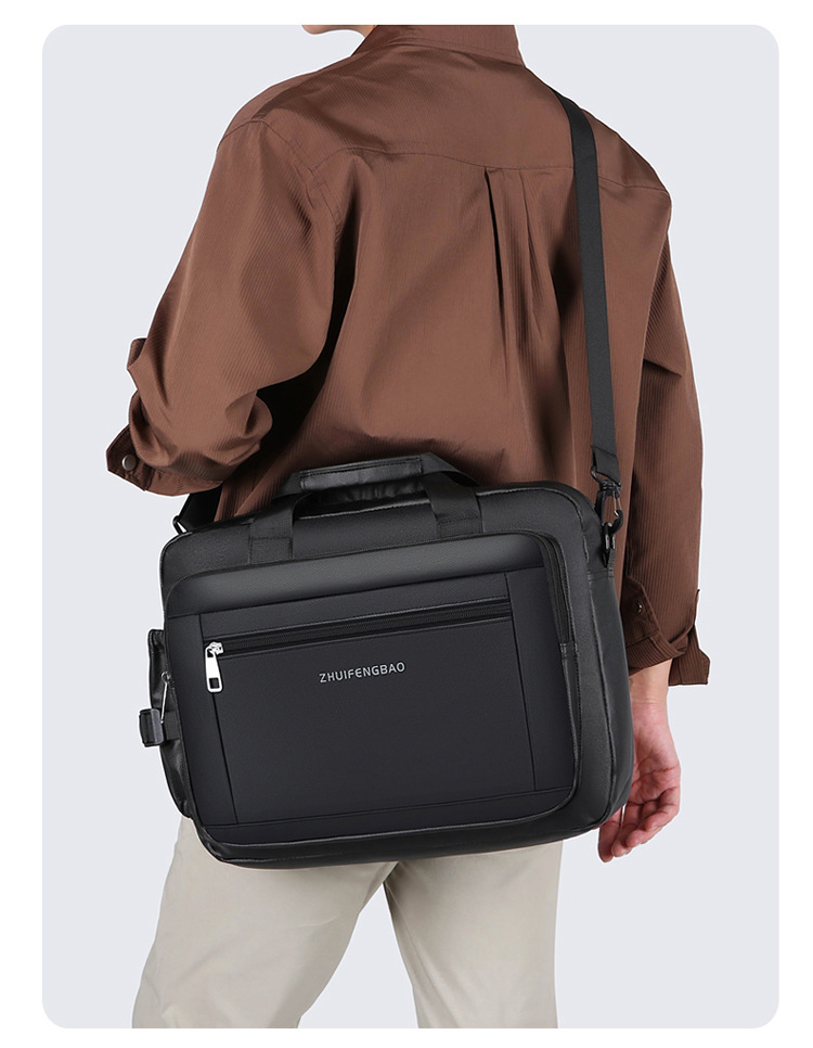 High-end briefcase, 2024 new minimalist men's large-capacity casual sports single-shoulder bag, water-resistant for cross-border use undefined