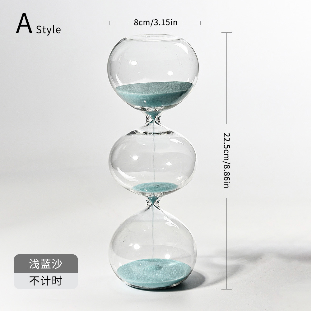Reloj de arena de vidrio creativo de tres capas esféricas forma de reloj de arena temporizador de la personalidad nórdica fábrica de decoración del hogar al por mayor image 6