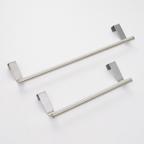 Stainless steel punch-free door-mounted towel rack kitchen cabinet door-mounted rag hanging rack storage rack towel bar