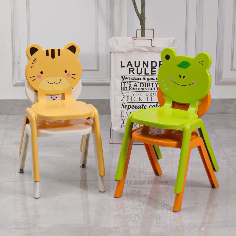 Children's Chair with Backrest, Household Plastic Chair for Adults and Babies, Dining Chair for Kindergarten, Thickened Writing Chair with Footrest