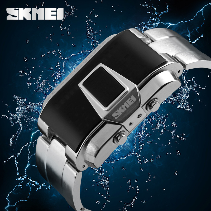 Skmei reloj de moda para hombre impermeable personalizado creativo reloj LED reloj de moda para hombre estudiante masculino reloj de esfera grande