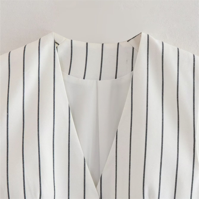 Chaleco a Rayas de Estilo Europeo y Americano de ZA& Fashion, Estilo Ins, Novedad de Verano 2023, Prenda Exterior Elegante para Viajar al Trabajo image 2