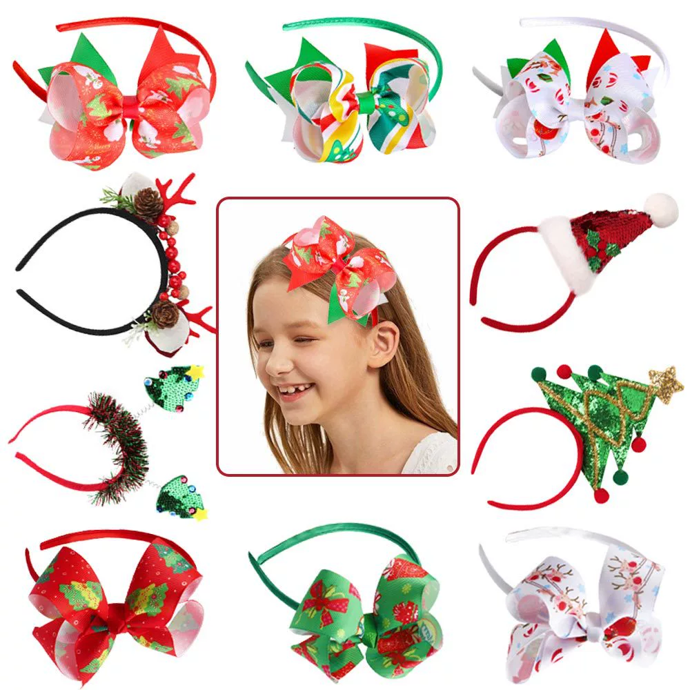 Children's hairgrip with bow, Christmas headband, cute hair accessory, European style, dress up