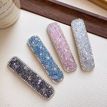 侧边韩国韩版网红头饰发饰水晶水钻bb夹ins气质少女饰品时尚闪亮