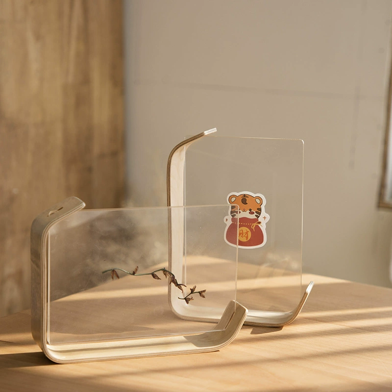 Двусторонняя акриловая фоторамка с натуральным деревом, DIY, несколько размеров (6", 7", 14×21 см)