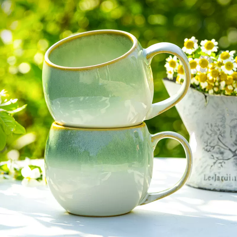 玉泉陶瓷工厂直销窑变釉大肚杯家用陶瓷水杯咖啡杯批发马克杯水杯