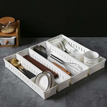 厂家直销抽屉整理盒分格收纳盒分隔板自由组合厨房餐具柜子储物格