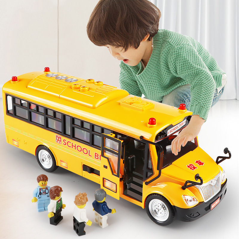 Large Bus School Bus Toy Bus Model Can Open the Door Kidsren's Educational Early Education Toy Boy Baby 3 Years Old Large Bus School Bus Toy Bus Model Can Open the Door Kidsren's Educational Early Education Toy Boy Baby 3 Years Old