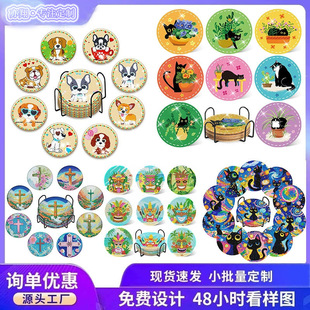 Cross-border exclusive for the latest explosions diamond painting coasters placemat diamond painting acrylic pendant