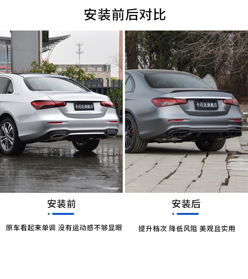 Applicable to 02-24 Mercedes-Benz E-Class W207/W212/W213/W214 Modified E63S Paste Fixed Wind Wing
