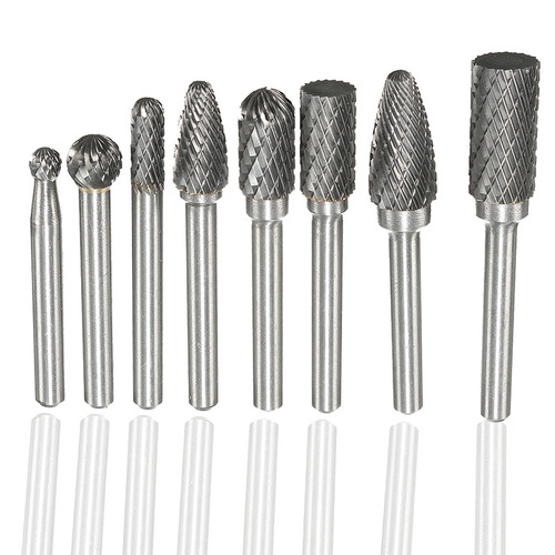 8-piece set of tungsten steel grinding head rotary file electric grinding wood carving accessories tungsten steel grinding head