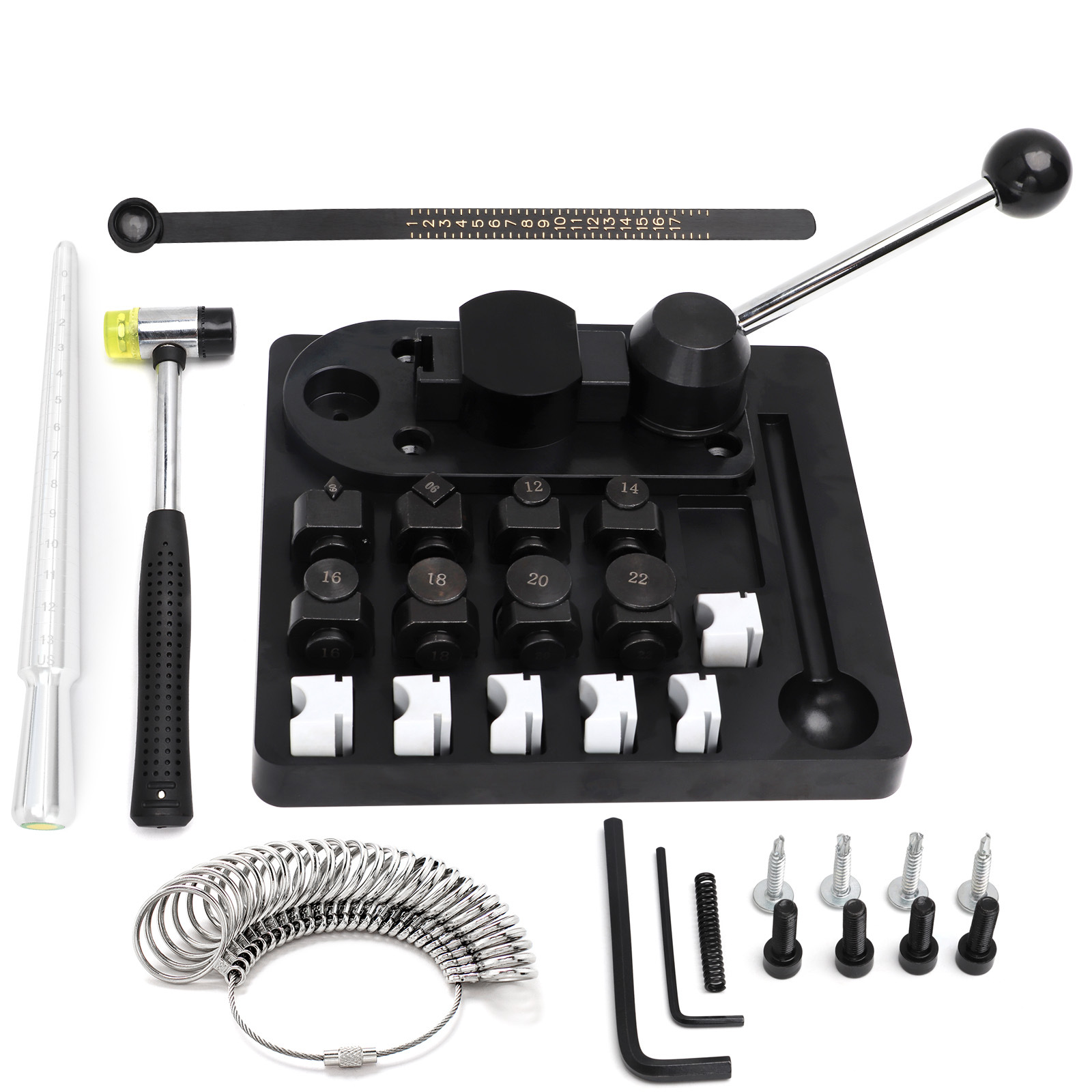 Pequeño doblador de anillo manual, oro, plata, cobre, presión, plano redondo, cirugía plástica, anillo de barra de dedo, cinturón de medición, juego de herramientas de oro