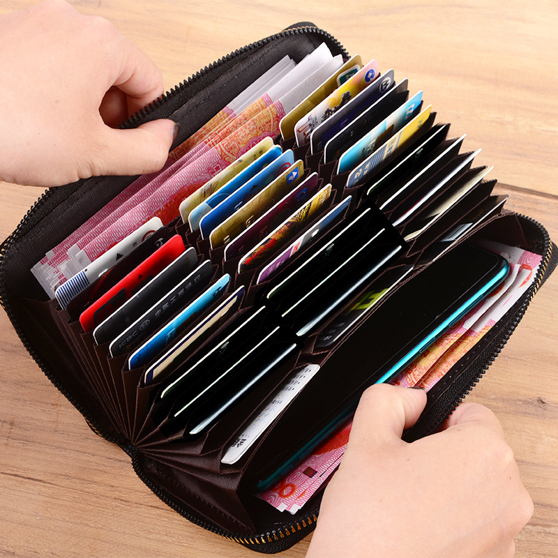 Korean Style Men and Women's Long Card Holder Large Capacity Bank Card Holder Long Wallet Simple Card ID Holder Clutch Bag