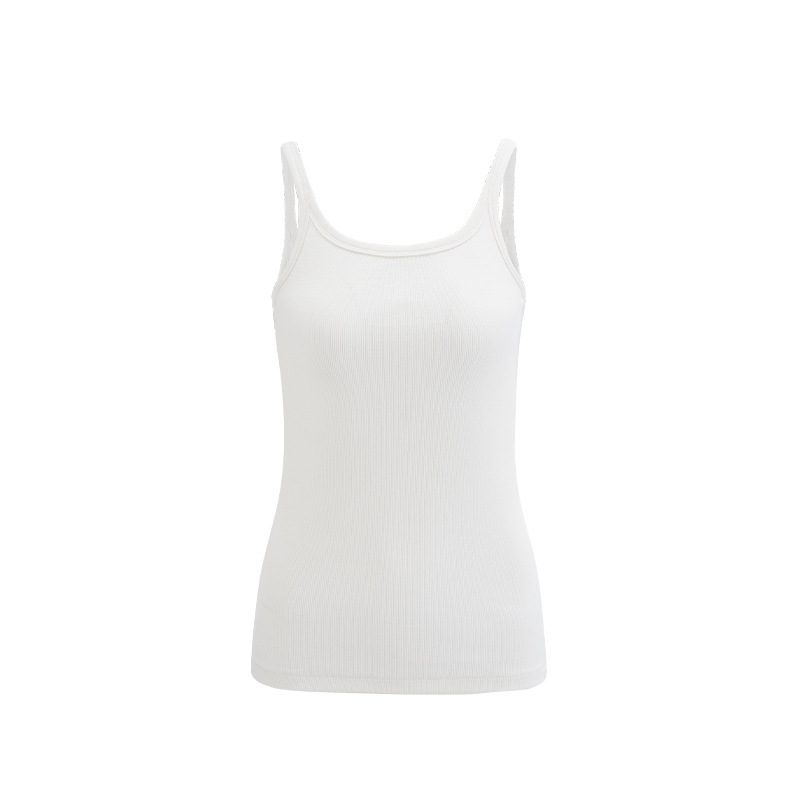 JIE ZHAN WOMEN'S | 高弾性糸スクエアカラーベスト 25 春夏カジュアルスポーツ痩身多用途サスペンダーボトリングシャツ女性用|undefined