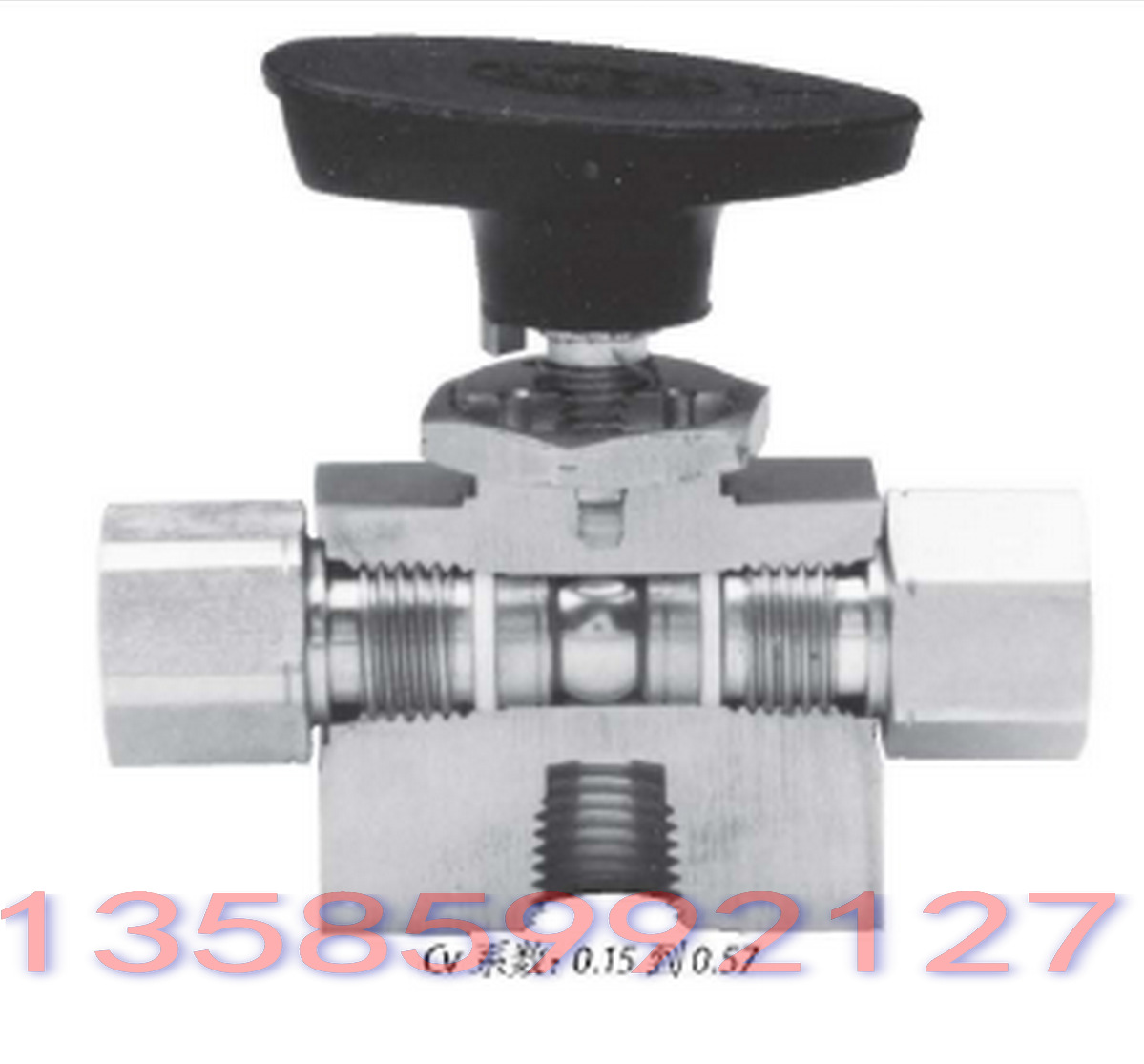 美国HOKE霍克7065系列不锈钢内螺纹三通球阀、DN15美国飞托克管件