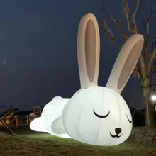 直销中型PVC中秋节充气月球气模LED发光月亮升空地球月兔玉兔月饼