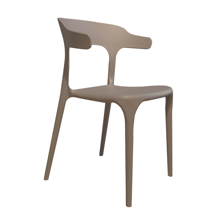 Silla de comedor de diseño nórdico simple sala de estar reposabrazos casera silla de maquillaje comercial PP moldeado por inyección de plástico respaldo taburetes image 1