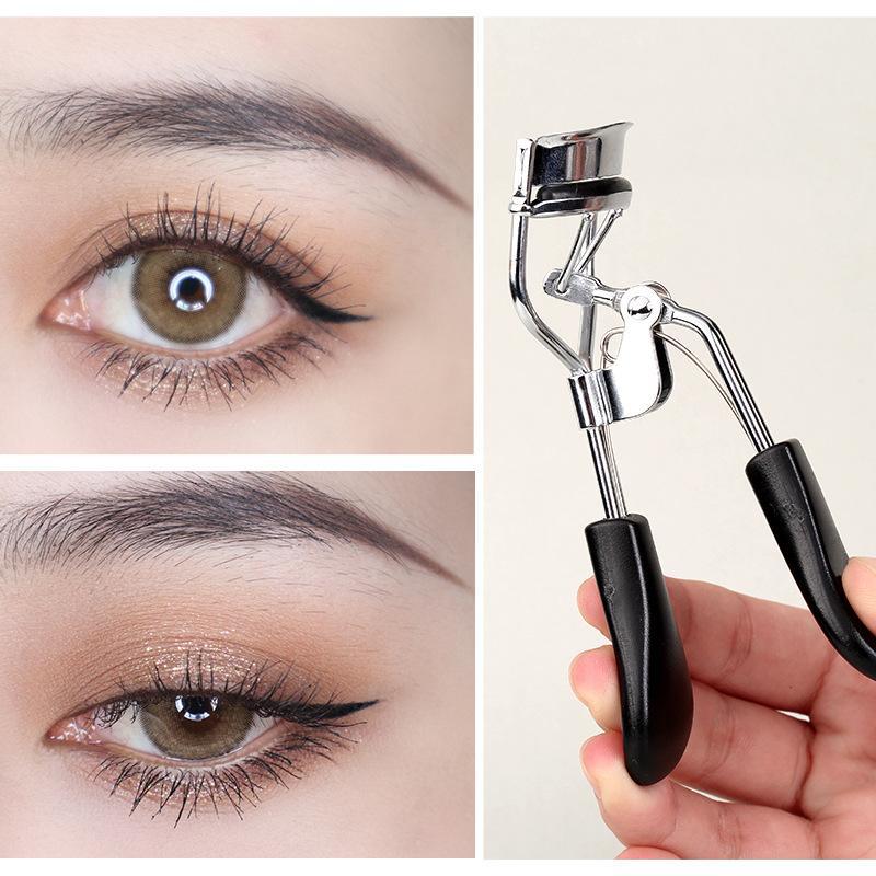 Curling rizador de pestañas de larga duración Dispositivo de curling que forma principiante de acero inoxidable mini herramienta de maquillaje portátil