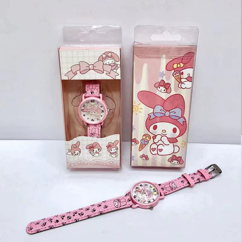 Sanrio, часы, керамический циферблат из полиуретана, кварцевые часы с мультяшными рисунками, подарок на день рождения