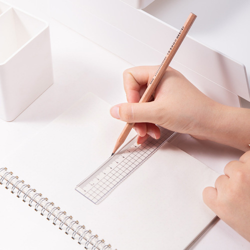 Deli 72004 set of rulers simple and transparent student exam drawing ruler triangle ruler protractor stationery wholesale