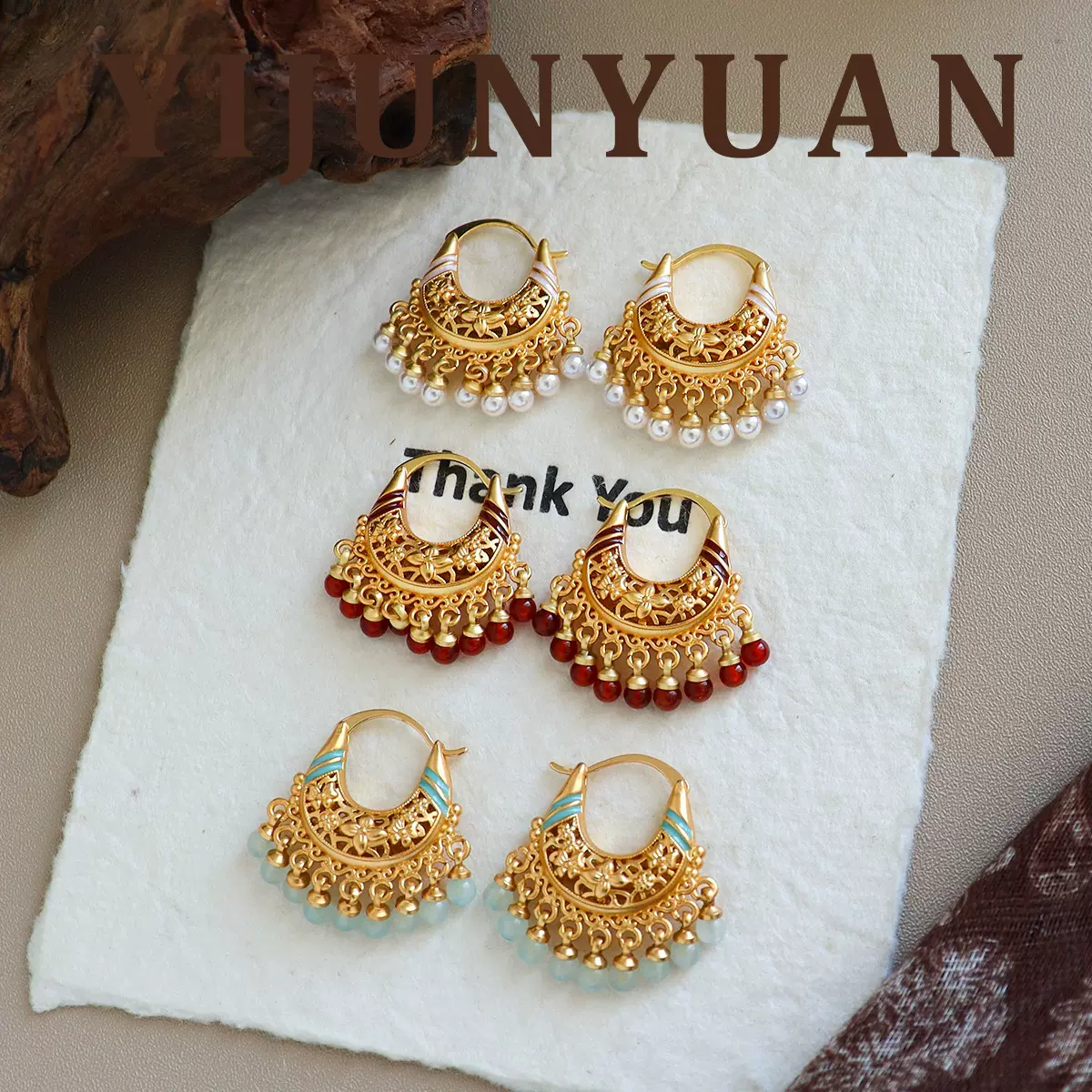 复古时尚精致滴油流苏玛瑙珍珠耳环轻奢高级感耳扣耳饰设计感小众