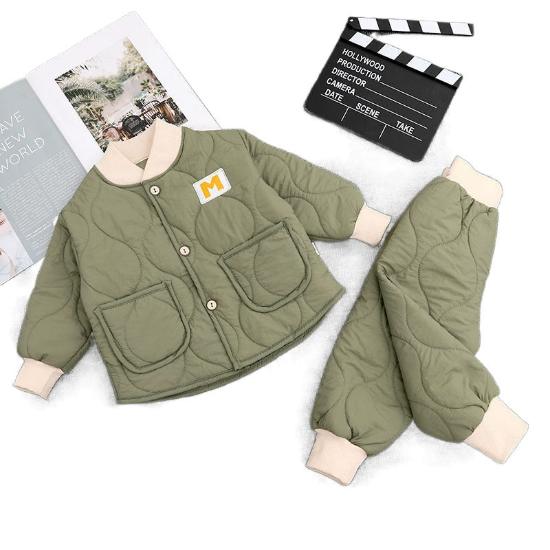 Children's demi-season down jacket, set for men and women girl's, trousers, travel homewear