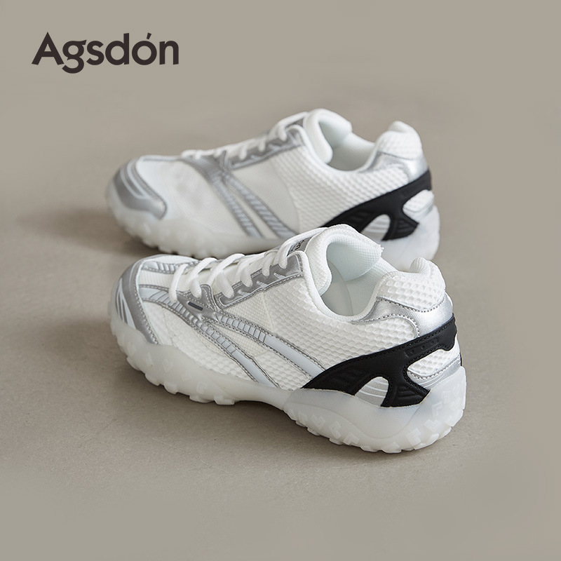 Zapatos de entrenamiento para mujeres 2025 nuevos zapatos de caño suaves casuales Agam zapatos blancos de papá