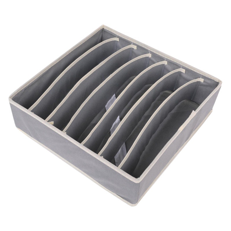 Caja de almacenamiento de ropa interior gris blanca de arroz, caja de almacenamiento de calcetines de cuatro piezas, caja de almacenamiento de sujetador para el hogar de tela, acabado