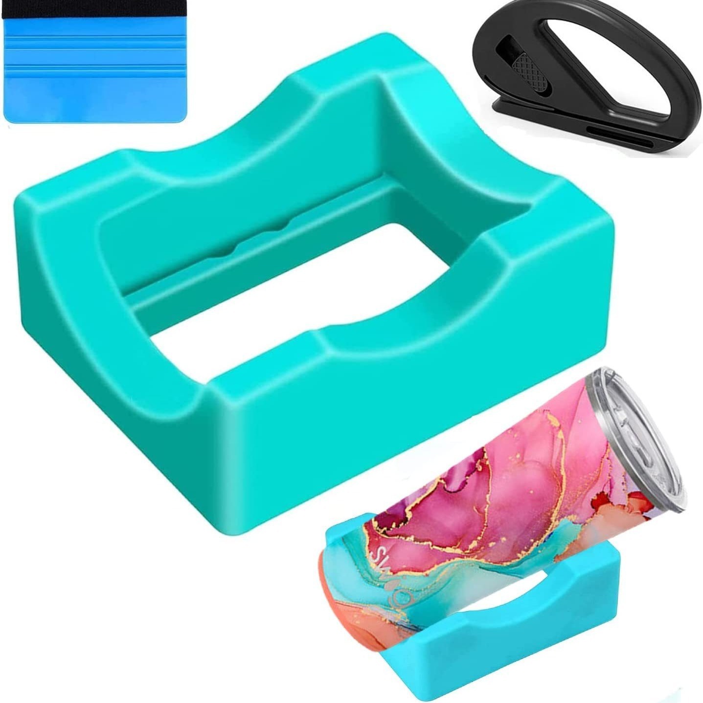 Portavasos de grabado transfronterizo taza de silicona taza titular simple antideslizante titular de la taza soporte de vaso de ángulo