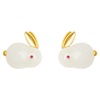 Rabbit jade, Chinese cute earrings, silver 925 sample, 2022 collection, new collection, Chinese style