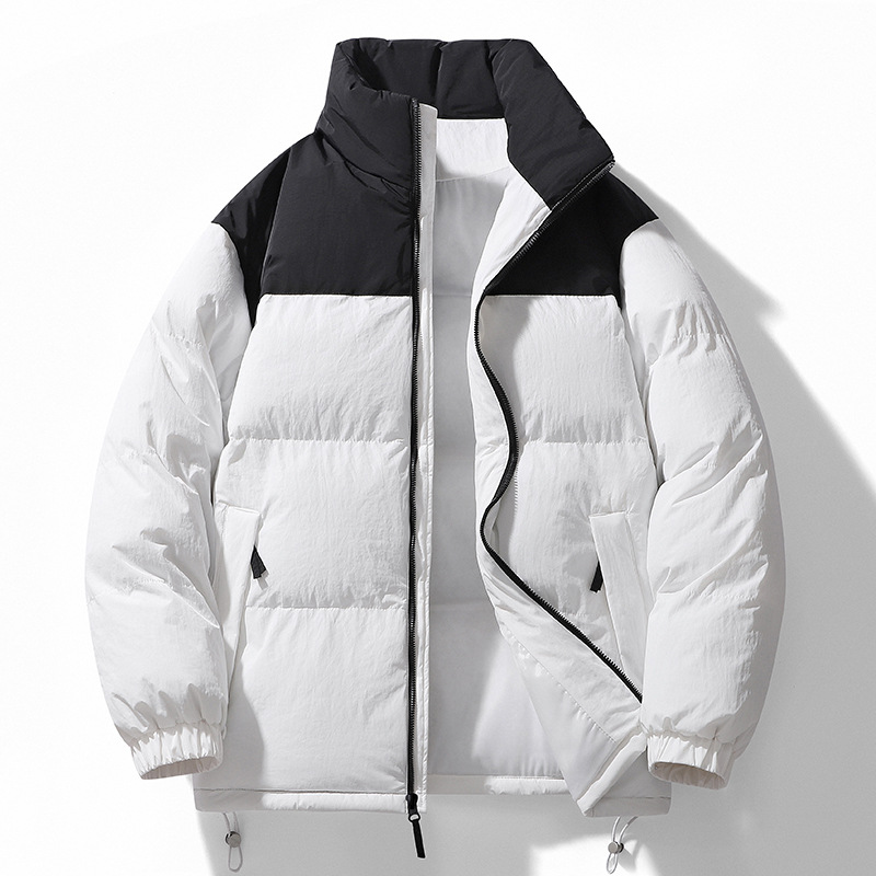 【Direct from Manufacturer】Nylon color-blocked stand-collar cotton jacket for men, couple's coat, men's cotton-padded jacket, cross-border