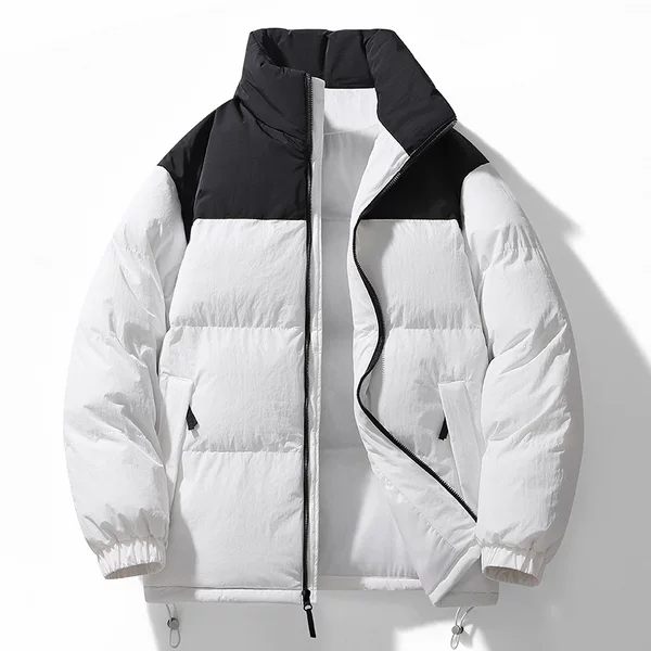 【Direct from Manufacturer】Nylon color-blocked stand-collar cotton jacket for men, couple's coat, men's cotton-padded jacket, cross-border