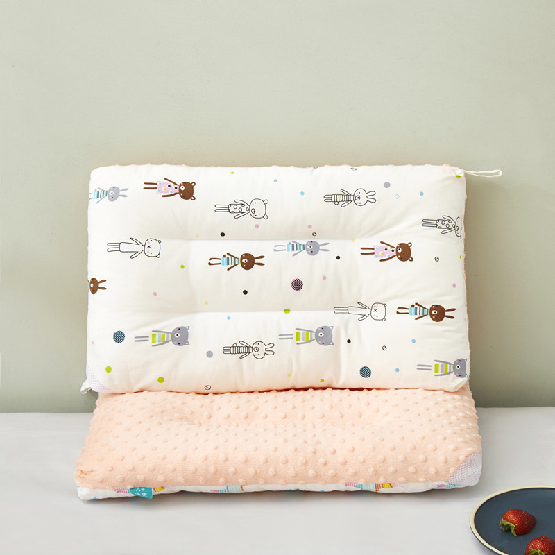 Algodón Beanie almohada de terciopelo núcleo verano kindergarten siesta almohada niños calmante Beanie almohada bebé almohada cuello almohada