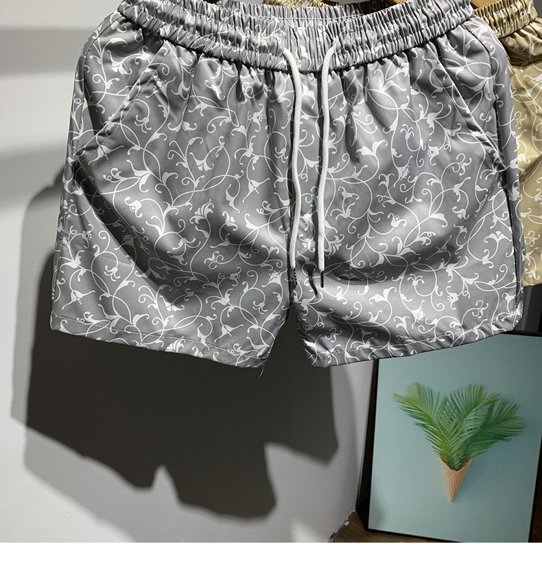 Men's Quick-Dry Athletic Shorts 3/4 Length, Casual Elastic Waistband Lounge Shorts For Gym Running Beach_viptrois.com