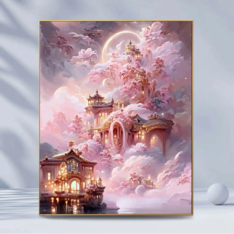 Кристальная живопись холст пейзаж — полный наборов DIY, размеры 30×40 и 40×50 см, деревянная коробка или белая рама