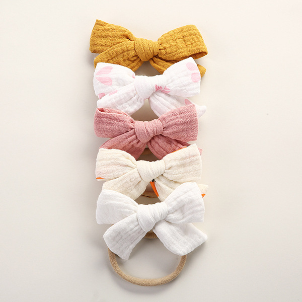 Children's gauze hairgrip with bow