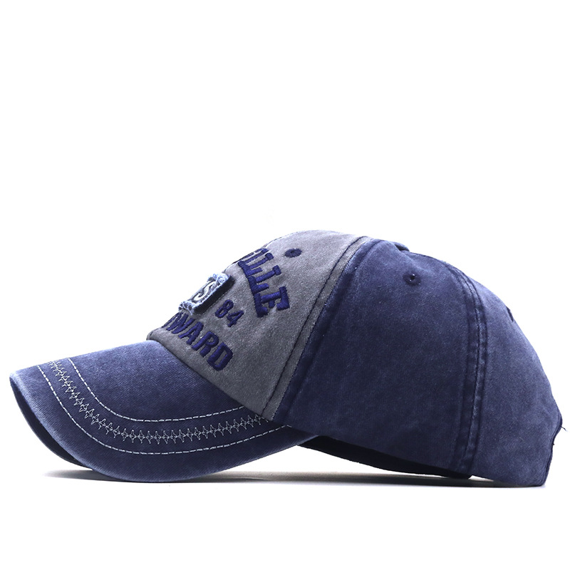 Nys Embroidered Washed Cotton Baseball Cap Distressed Unisex Hat_voghion.com