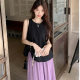 Summer All-match Explosions Slack Wear 2024 New Sleeveless Vest High Waist Skirt Two-piece Suit for Women