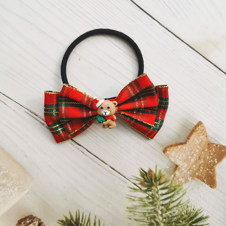 Fashion Plaid Bow Knot Cloth Hair Clip Hair Tie display picture 4