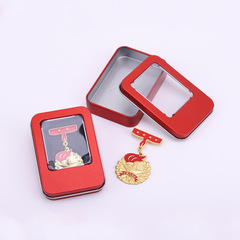 Rectangular tin box USB data cable storage box card refrigerator sticker badge small tin box U disk tin box
