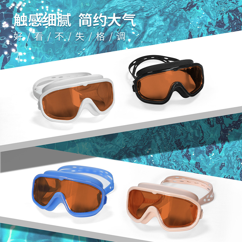 Gafas de Natación de Marco Grande de PC Impermeable y Antivaho para Natación y Buceo