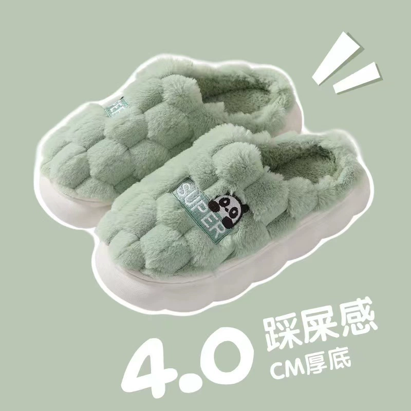 Хлопковые Тапочки женские Осень-зима 2023 Новые Домашние Нескользящие с толстой подошвой теплые для пары плюшевые носки в Корейском стиле мужские