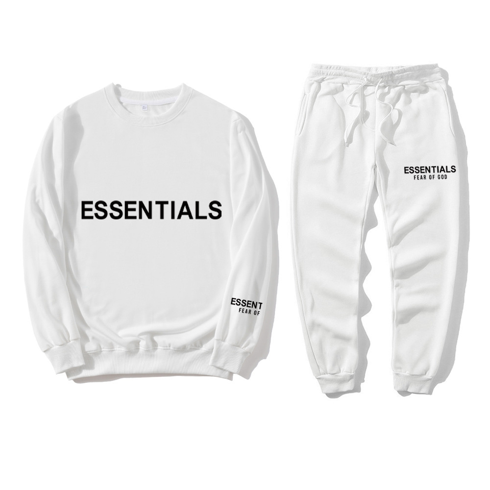 TEMOR DE DIOS doble línea Essentials Zambia moda marca pecho impreso LOGO pareja HOODIE sweater NIEBLA