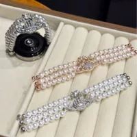 Ожерелье с жемчужиной 18_20_22 мм из трех рядов, эластичный ремешок, подходит для часов HUAWEI watch watchGT