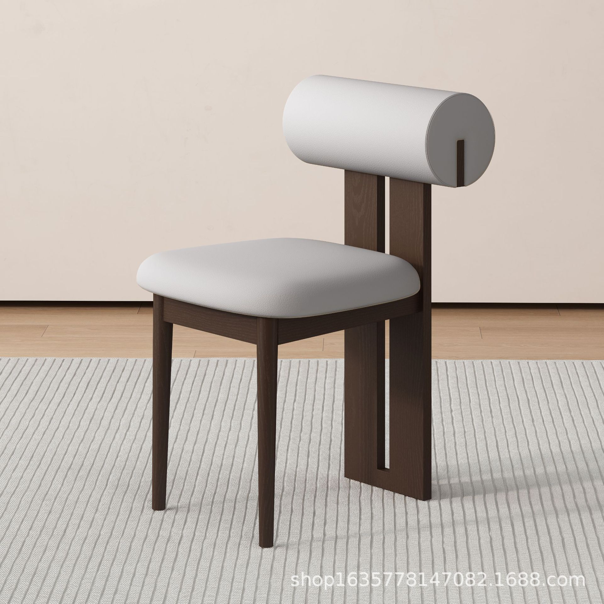 Silla de comedor de madera maciza medieval francesa retro silla de respaldo doméstica diseñador nórdico silla de hipopótamo casual fábrica de origen
