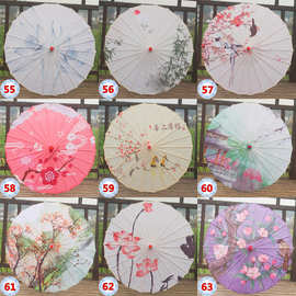 包邮花草树儿童古典走秀防晒旗袍汉服油纸伞古装中国风古典绸布