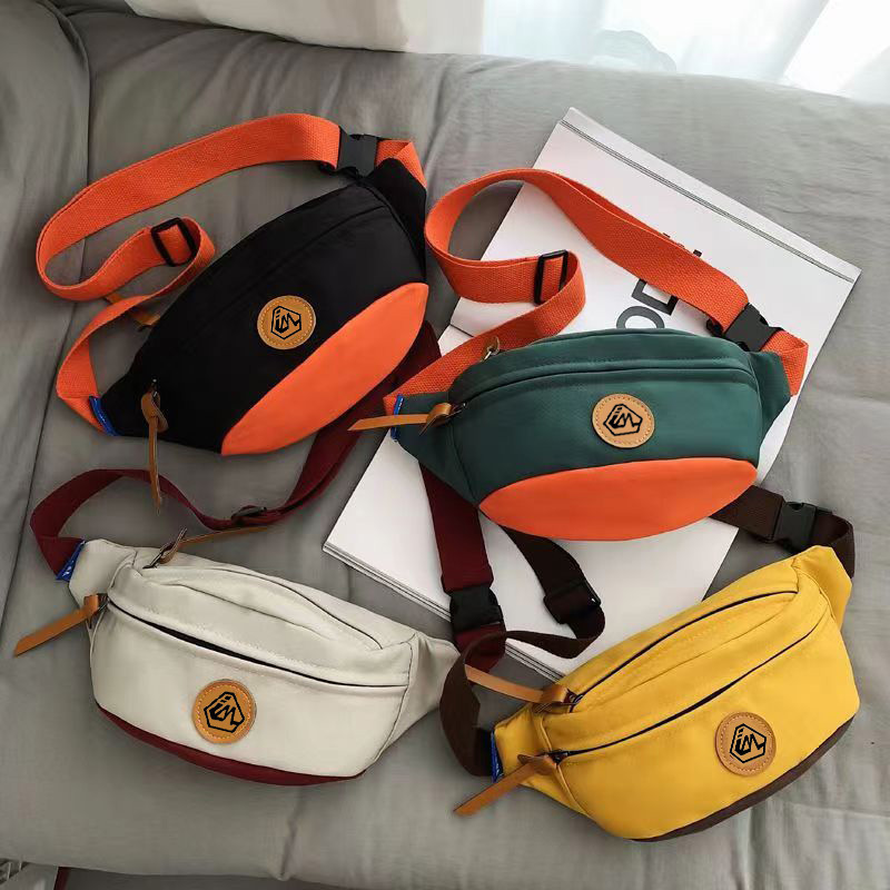 Cross-Border New Style Waist Bag for Couples, Crossbody Bag, Oxford Cloth, Color-Blocking, Versatile Chest Bag, Unisex, Men's Waist Bag, Shoulder Bag